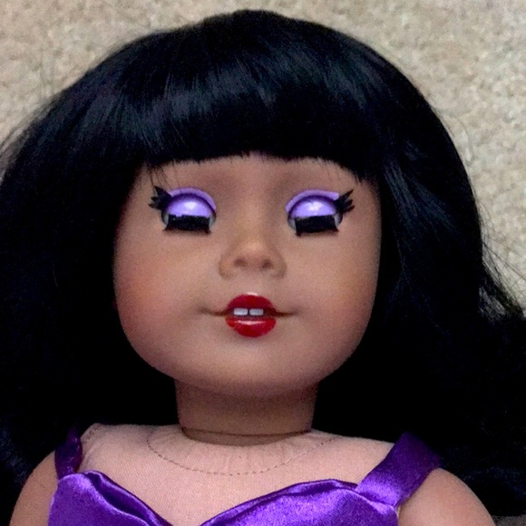 Beautiful American Girl Custom 18” Doll 2014. Genie Outfit, Purple Eyes, New Wig - Picture 12 of 16